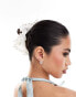 DesignB London pearl embellished organza hair scrunchie in white