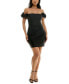 Juniors' Ruffled Off-The-Shoulder Bodycon Dress