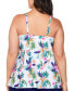 Фото #2 товара Plus Size Cape Town Tropical-Print Tankini Top, Created for Macy's