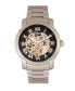 ფოტო #1 პროდუქტის Kahn Automatic Black Dial, Skeleton Silver Stainless Steel Watch 45mm