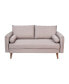 Фото #8 товара Carthage Upholstered Mid-Century Modern Pocket Spring Loveseat With Wooden Legs And Removable Back Cushions