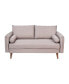 Carthage Upholstered Mid-Century Modern Pocket Spring Loveseat With Wooden Legs And Removable Back Cushions