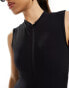 Фото #4 товара In The Style zip through sleevless unitard jumpsuit in black