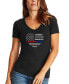 ფოტო #1 პროდუქტის Women's American Woman Word Art V-neck T-shirt