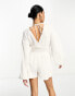 Pretty Lavish shirred playsuit in white