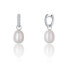 Duchess Kate's silver round earrings with real pearl and zircons 3in1 JL0685