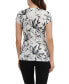 ფოტო #2 პროდუქტის Women's Short Sleeve Botanical Print T-Shirt with Rhinestones