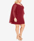 ფოტო #3 პროდუქტის Plus Size Nina Cape Shift Mini Dress