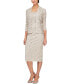 ფოტო #1 პროდუქტის Petite 2-Pc. Lace Jacket & Midi Dress Set