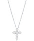 ფოტო #3 პროდუქტის Diamond Cross Pendant Necklace (3/4 ct. t.w.) in 14k White Gold, 16" + 2" Extender