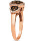 ფოტო #3 პროდუქტის Chocolate Diamond & Nude Diamond Halo Cluster Ring (5/8 ct. t.w.) in 14k Rose Gold