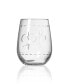 Фото #2 товара Fleur De Lis Stemless Wine Tumbler 17Oz - Set Of 4 Glasses