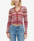 Фото #1 товара Women's Spacedye Stripe V-Neck Cardigan