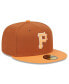 ფოტო #2 პროდუქტის Men's Brown/Orange Pittsburgh Pirates Spring Color Basic Two-Tone 59Fifty Fitted Hat