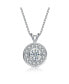 Фото #1 товара Modern Sterling Silver with Cubic Zirconia Round Bezel Pendant