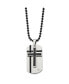 Brushed Enamel and CZ 2 Piece Cross Dog Tag Ball Chain Necklace