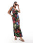 ASOS DESIGN bow tie strap midi dress In tapestry floral Gobelinblumen, L - EU 44-46 - фото #1