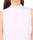 Petite High-Neck Panel-Front Sleeveless Shift Dress