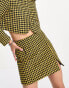 Фото #1 товара Extro & Vert super mini skirt in yellow and black tweed co-ord