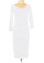 Jarbo 165447 Women's Scoop Neck Cotton Blend Casual Sheath Dress White Sz. 38