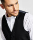 Фото #3 товара Men's Classic-Fit Stretch Black Tuxedo Vest, Created for Macy's