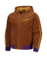 Men's and Women's Brown Minnesota Vikings Corduroy Full-Zip Bomber Hoodie Jacket