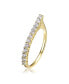 ფოტო #1 პროდუქტის 14k Yellow Gold Plated with Cubic Zirconia Waterfall Square Top Stacking Ring in Sterling Silver