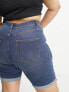 Simply Be longline denim shorts in mid vintage blue wash