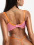 Ann Summers Fuller Bust Heart to Heart non padded balcony bra with contrast binding in pink and orange