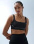 Фото #2 товара ASOS 4505 square neck washed medium support sports bra in grey