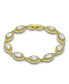 ფოტო #1 პროდუქტის Cubic Zirconia Oval - Pave Marquise - Design Halo Link Bracelet