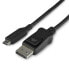 Фото #1 товара StarTech.com 3.3ft/1m USB C to DisplayPort 1.4 Cable - 8K/5K/4K USB Type-C to DP 1.4 Alt Mode Video Adapter Converter - HBR3/HDR/DSC - 8K 60Hz DP Monitor Cable - USB-C/Thunderbolt 3 - 1 m - DisplayPort - USB Type-C - Male - Male - Straight