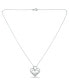 Macy's imitation Pearl and Cubic Zirconia Pave Triple Heart Slide Pendant on in Silver Plate 18"