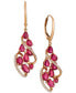 ფოტო #1 პროდუქტის Passion™ Ruby (3-1/3 ct. t.w.) & Diamond (1/3 ct. t.w.) Drop Earrings in 14k Rose Gold