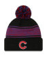 Фото #1 товара Men's Black Chicago Cubs Chilled Cuffed Knit Hat with Pom