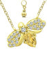 ფოტო #1 პროდუქტის Cubic Zirconia Bee Pendant Necklace in 18k Gold-Plated Sterling Silver, 16" + 2" extender, Created for Macy's
