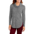 Фото #1 товара Faded Glory Pullover Sweater Women's Gray Knit Striped Long Sleeve Cowl Neck XXL