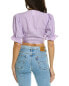 Фото #2 товара Shani Shemer Kate Puffy Sleeve Linen Top Women's Purple L