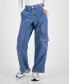 Juniors' High-Rise Wide-Leg Cargo Pants