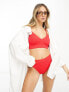 Фото #1 товара Lindex Kelly textured crop bikini top in light red