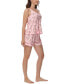 Фото #4 товара Women's Printed Tank Top with Shorts Pajama Set, 2-Piece