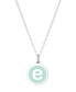 Фото #21 товара Auburn Jewelry mini Initial Pendant Necklace in Sterling Silver and Mint Enamel, 16" + 2" Extender