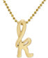 Фото #1 товара Alex Woo scripted Initial 16" Pendant Necklace in 14k Gold