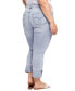 Фото #4 товара Plus Size High Rise Slim Straight Cuff Jeans