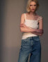 Topshop high rise Baggy jeans in mid blue Голубой, W28 L32 - фото #12