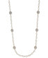 Фото #1 товара Gold-Tone Crystal Filigree & Imitation Pearl Strand Necklace, Created for Macy's