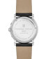 ფოტო #3 პროდუქტის Men's Swiss Classics Business Timer Black Leather Strap Watch 40mm