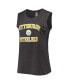 Фото #3 товара Women's Heather Charcoal Pittsburgh Steelers Plus Size Tank Top