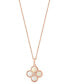 ფოტო #1 პროდუქტის EFFY® Ethiopian Opal (1-1/4 ct. t.w.) & Diamond Accent 18" Flower Pendant Necklace in 14k Rose Gold