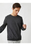 Erkek Gri Bisiklet Yaka Basic Sweatshirt 1yam71740lk